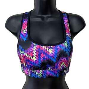 Fila Sport Women's Running Geometric Neon Sports Bra Size Medium